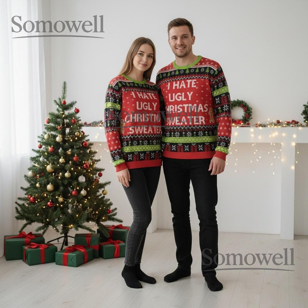 I Hate Ugly Christmas Sweater Funny Holiday Knit Gift Idea