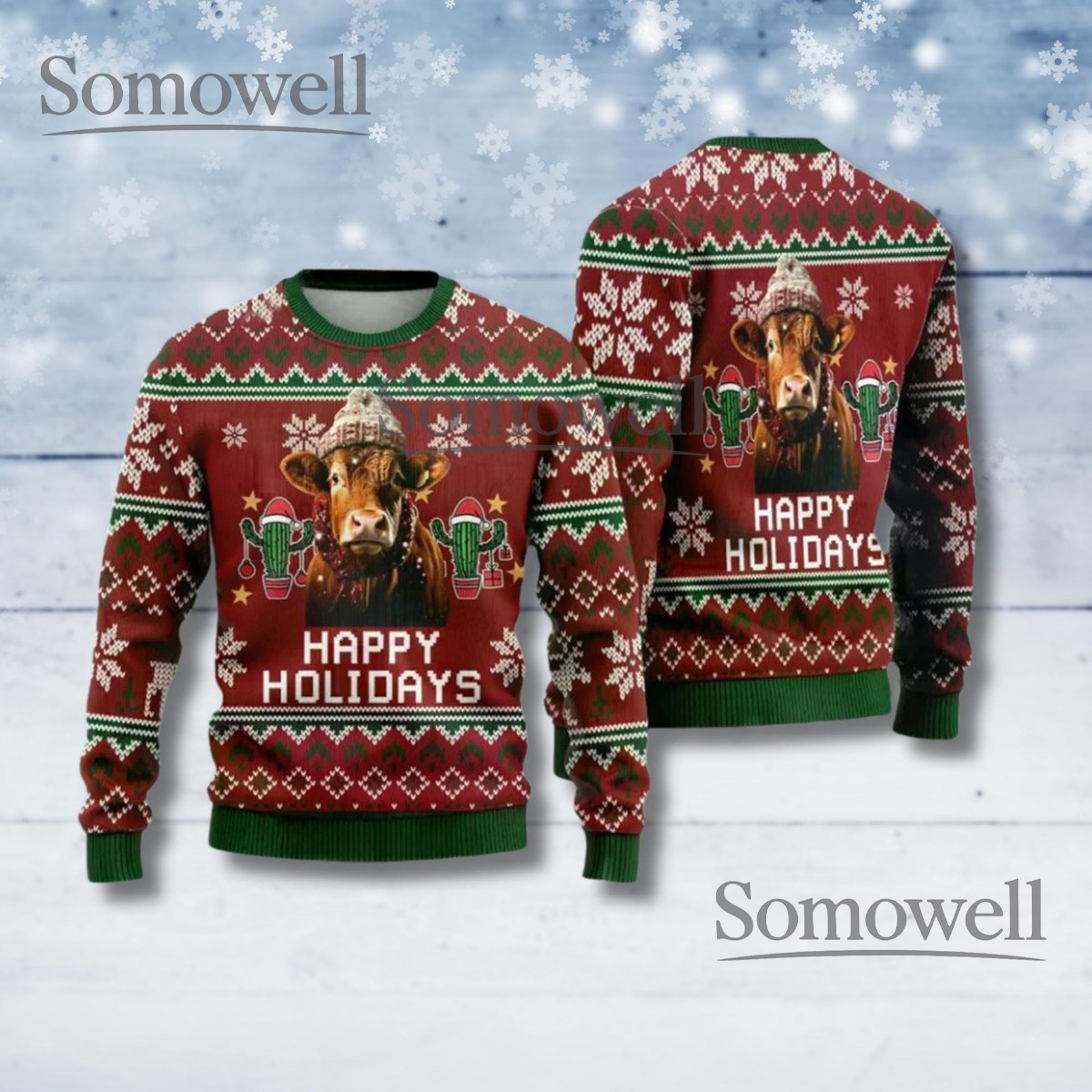 Funny Cow Ugly Christmas Sweater - Unisex Farm Animal Holiday Jumper
