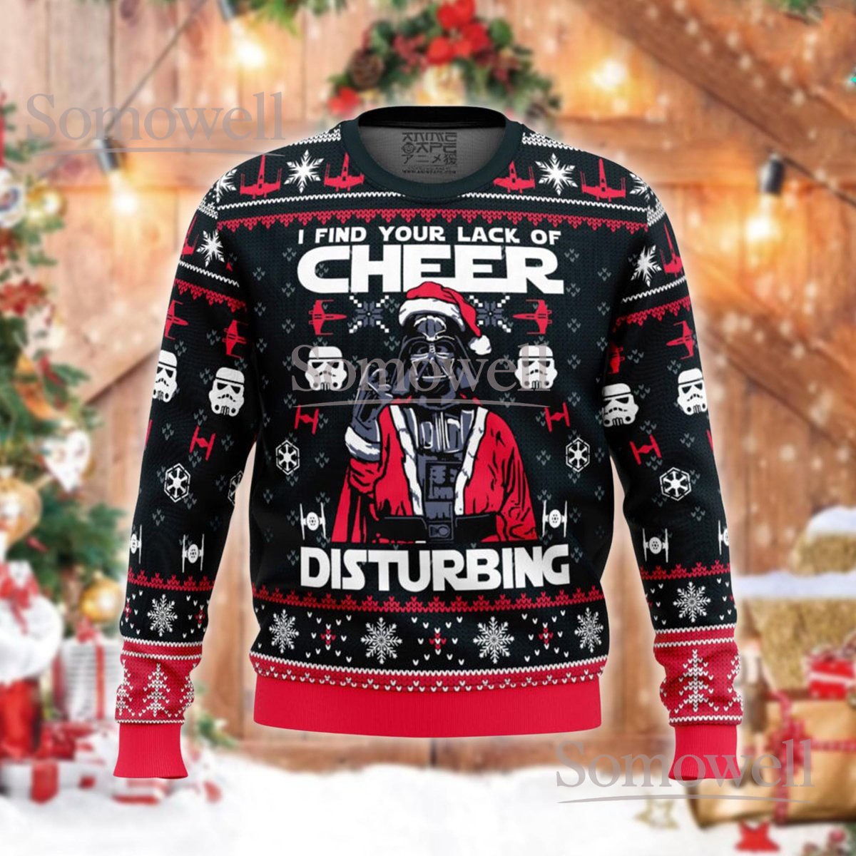 Darth Vader Lack Of Cheer Ugly Christmas Sweater Funny Galactic Villain Gift