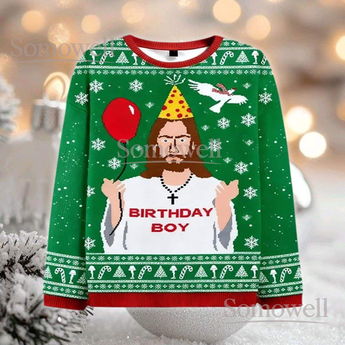 Jesus Birthday Boy Ugly Christmas Sweater Funny Religious Xmas Holiday Gift