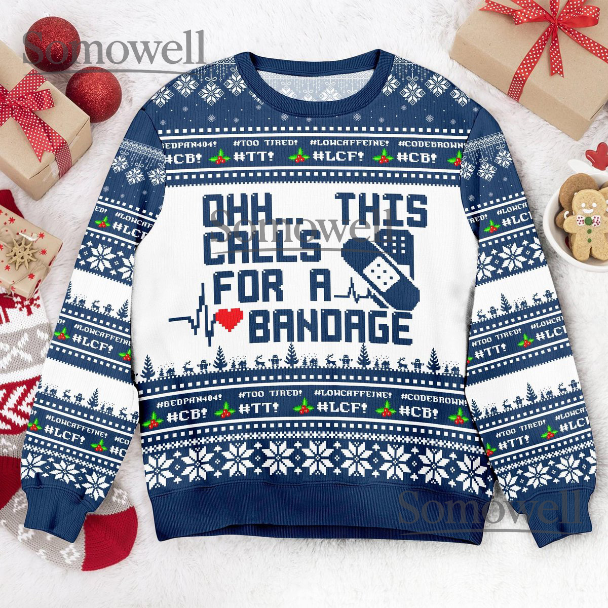 urse Bandage Ugly Christmas Sweater Funny Medical Holiday Sweatshirt