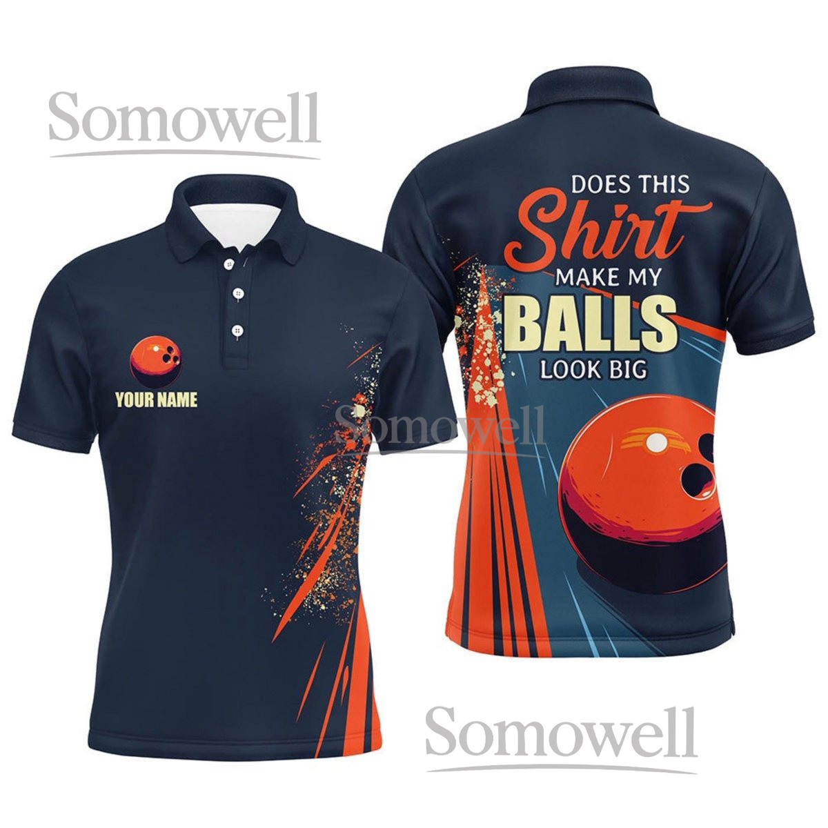 Funny Personalized Bowling Shirt with Team Name and Number, Custom Jersey for Bowling League