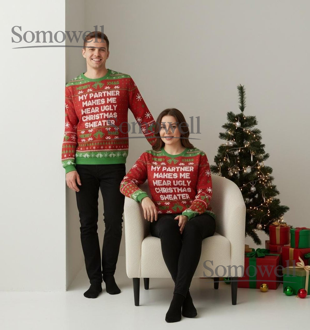 Everyone Loves A Ginger Funny Gingerbread Christmas Sweater Green Knit