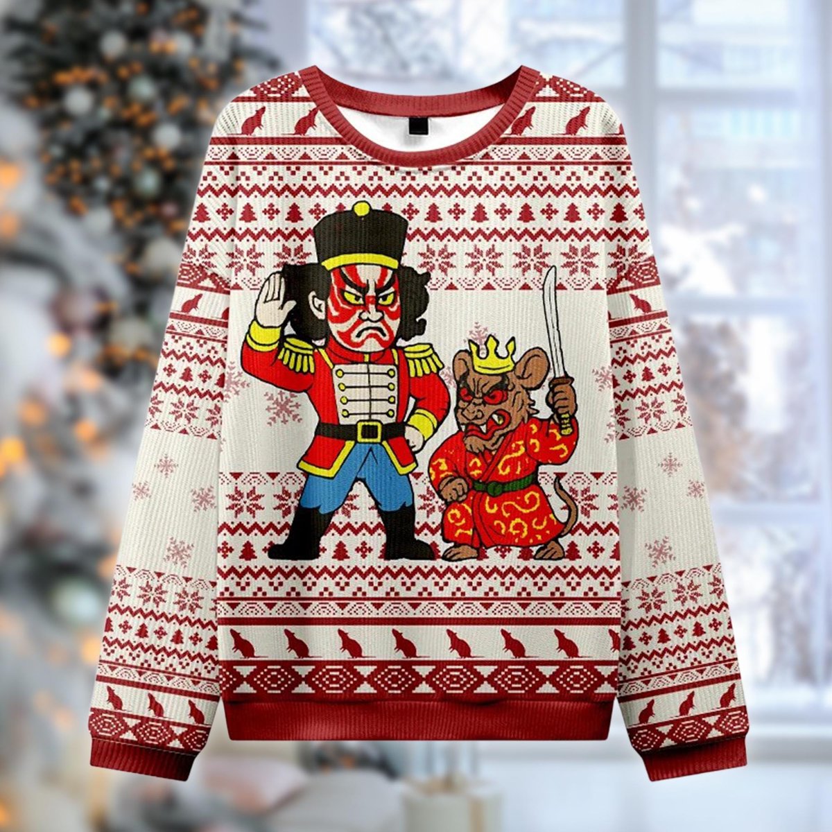 Nutcracker And Rat King Ugly Sweater Funny Christmas Battle Holiday Costume