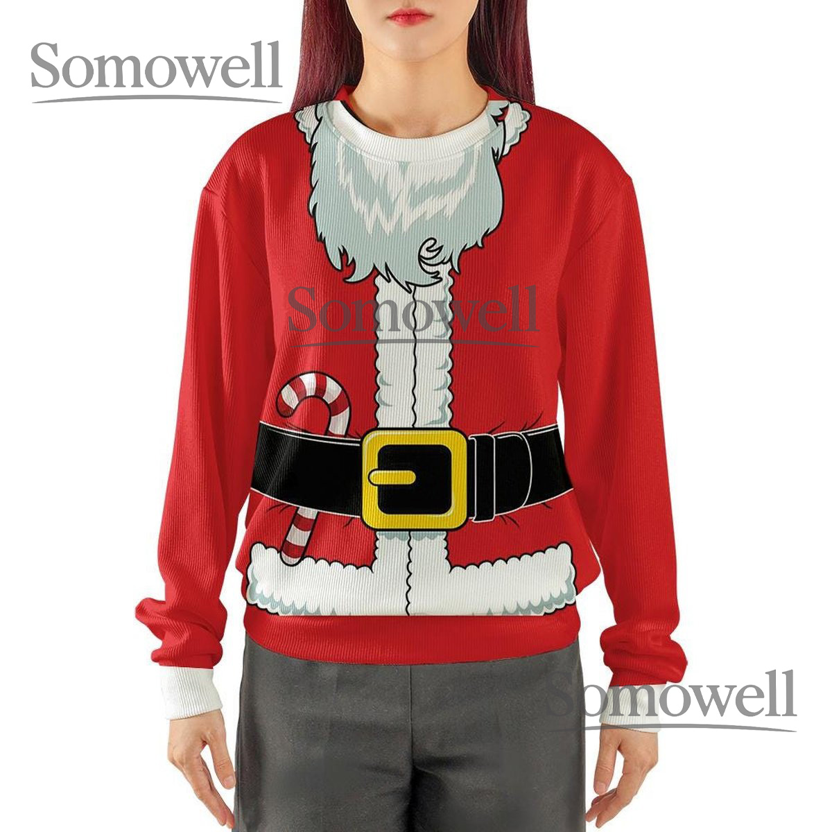 Funny Santa Ugly Sweater Family Matching Christmas Knitted Sweater Cozy Winter Gift for