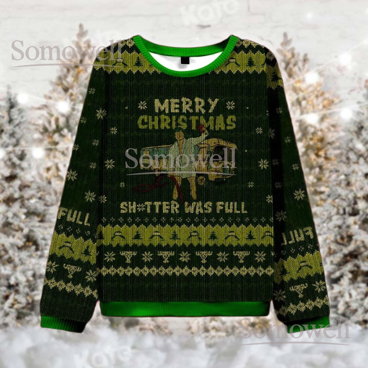 Merry Christmas Shitter Was Full Ugly Christmas Sweater Funny Movie Scene Gift