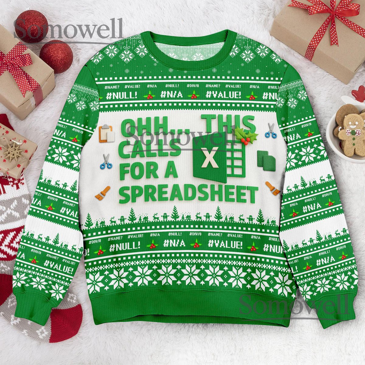 Spreadsheet Excel Ugly Christmas Sweater Funny Accountant Gift Holiday Outfit