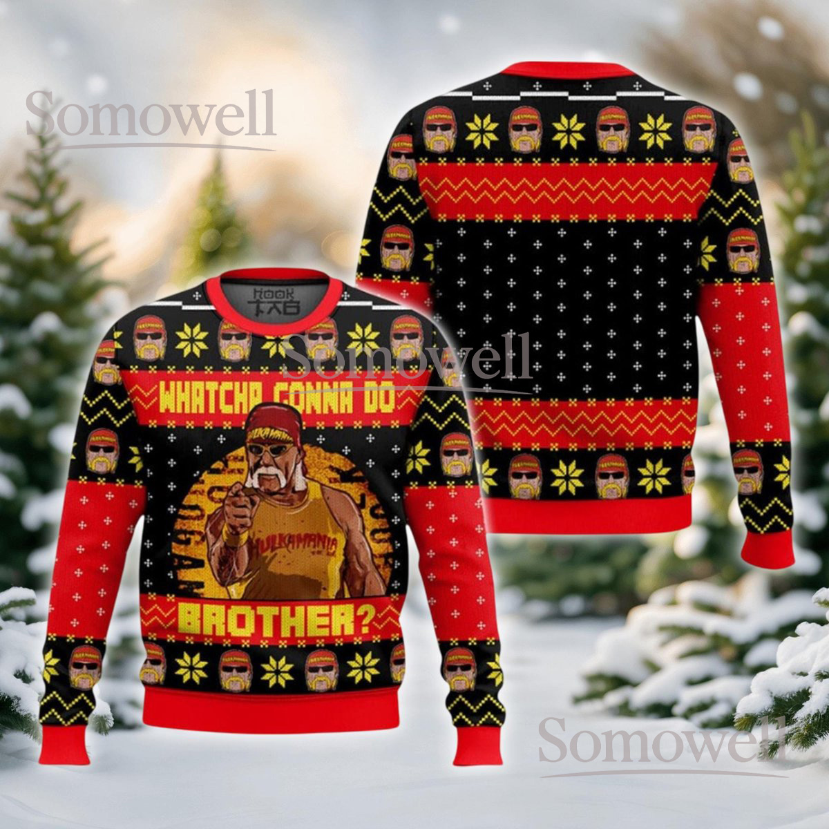 Hulk Hogan Whatcha Gonna Do Brother Ugly Christmas Sweater Funny Wrestler Gift