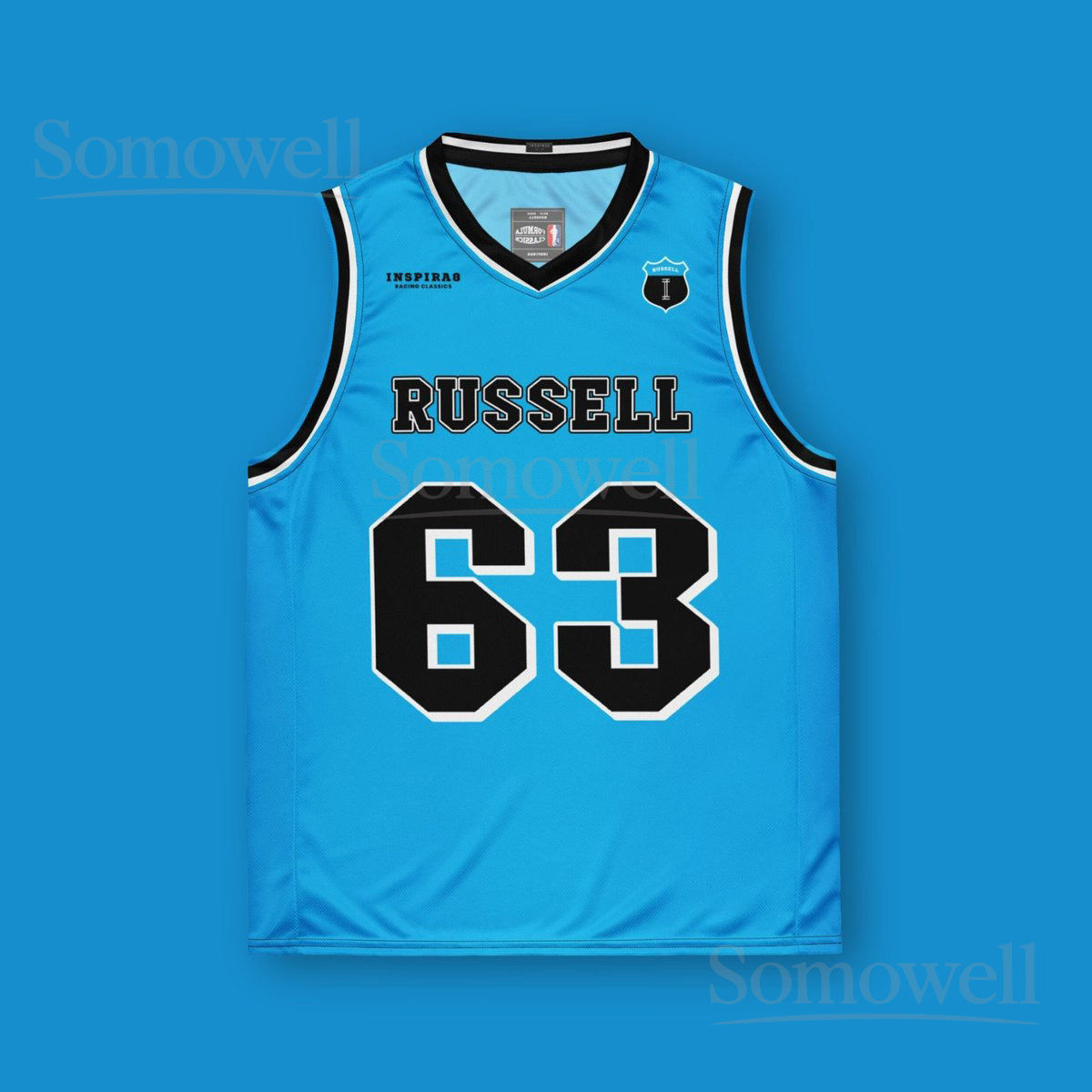 Custom George Russell Baby Blue F1 Jersey Shirt for Mercedes AMG Fans Soft Racing Apparel with Modern Motorsport Style
