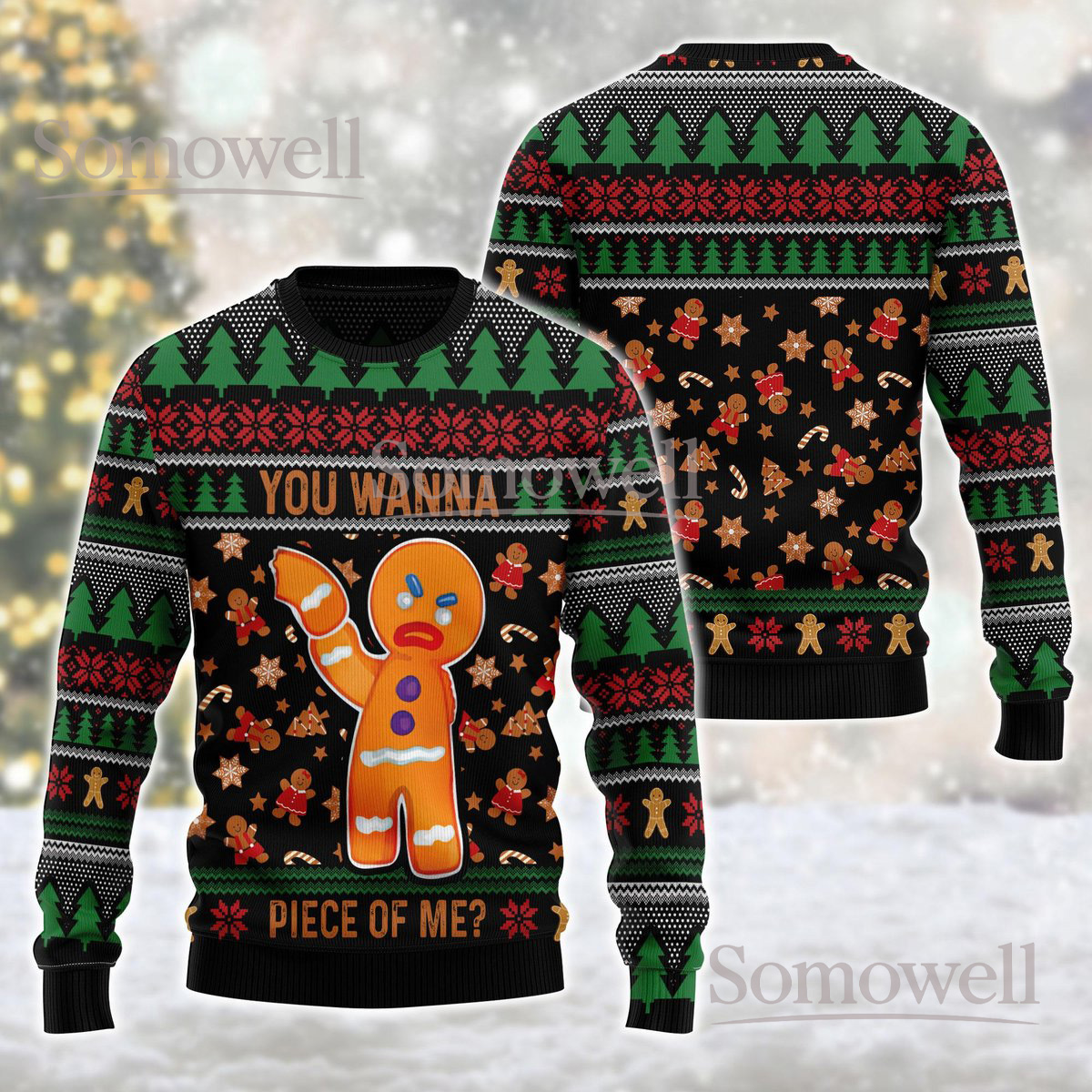 Gingerbread Man Ugly Christmas Sweater Xmas Ugly Sweater Holiday Xmas Gift