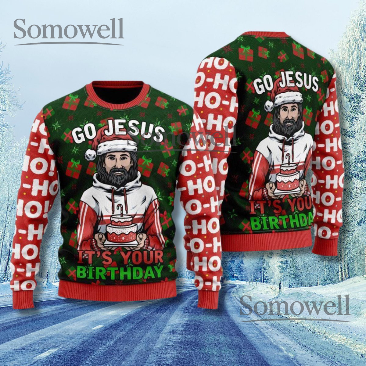 Go Jesus Birthday Ugly Christmas Sweater Religious Holiday Pullover