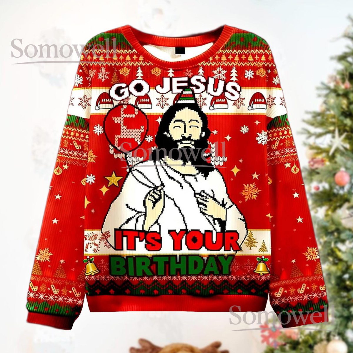 Go Jesus It’s Your Birthday Ugly Christmas Sweater Funny Religious Holiday Gift