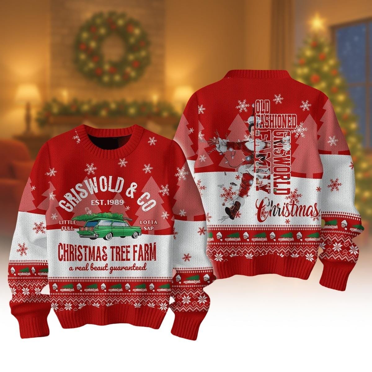Griswold Co Christmas Tree Farm Ugly Christmas Sweater Funny Family Vacation Jumper