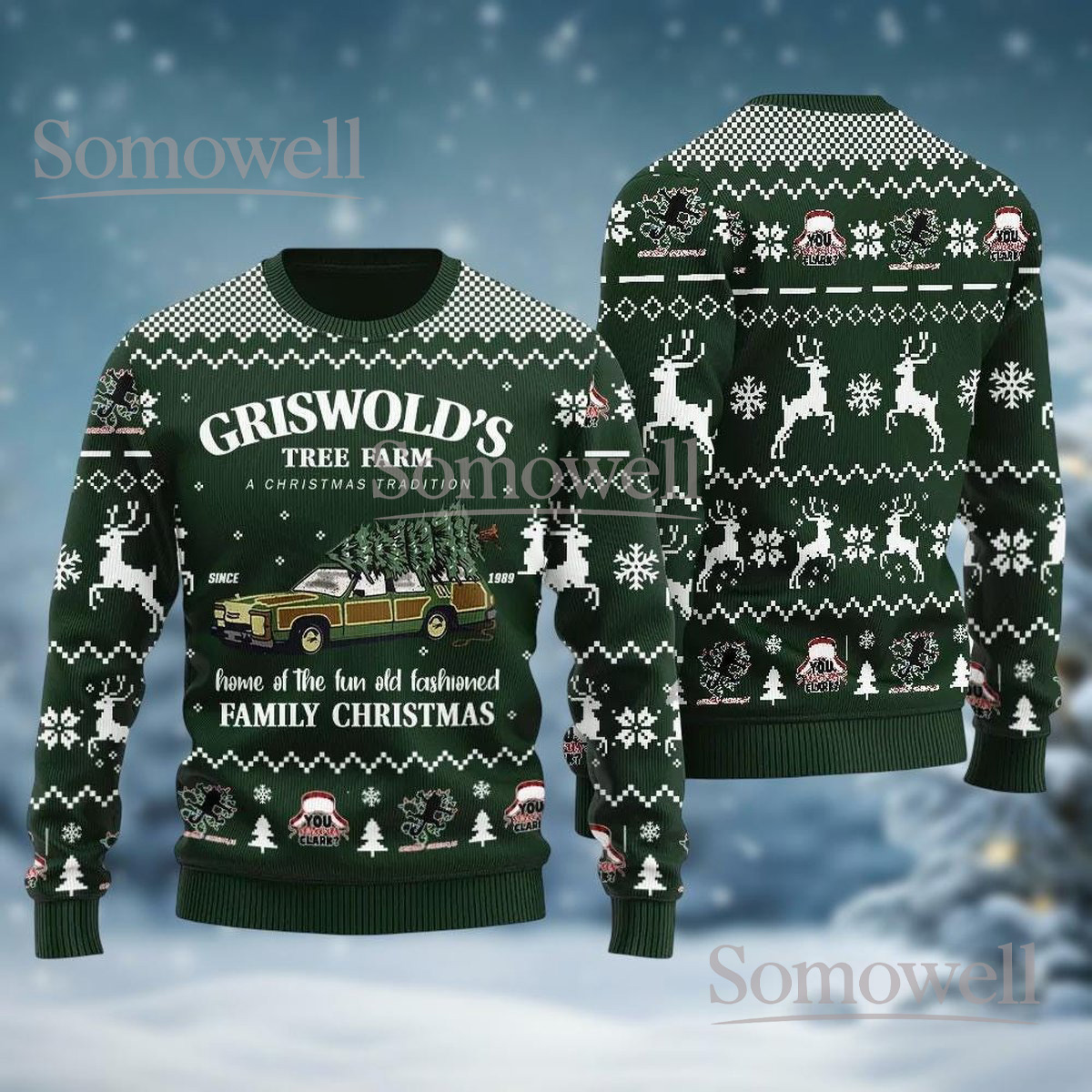 Griswold’s Tree Farm Family Christmas Ugly Christmas Sweater Retro Holiday Gift