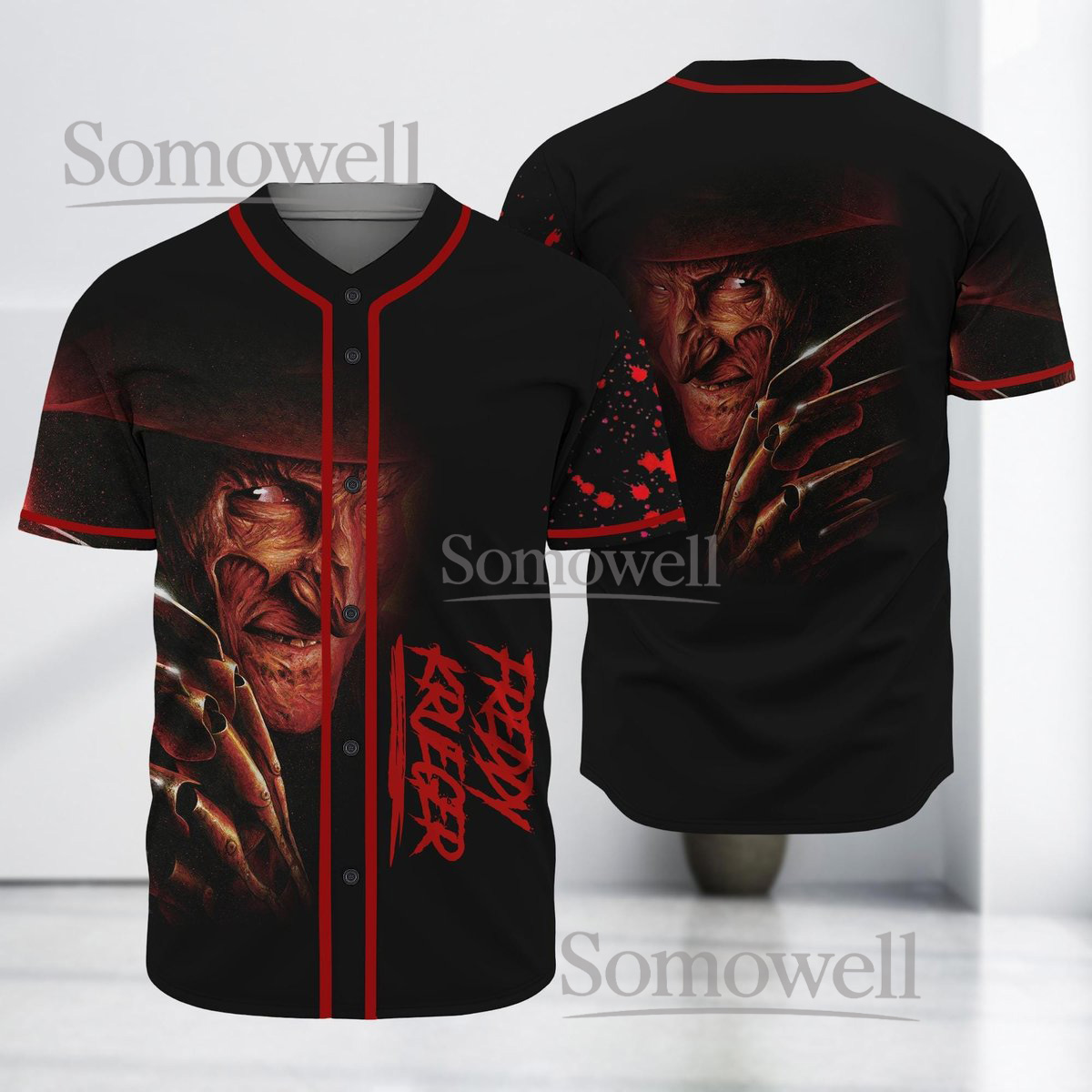 Halloween Freddy Krueger Baseball Jersey Shirt Nightmare On Elm Street Horror Gift