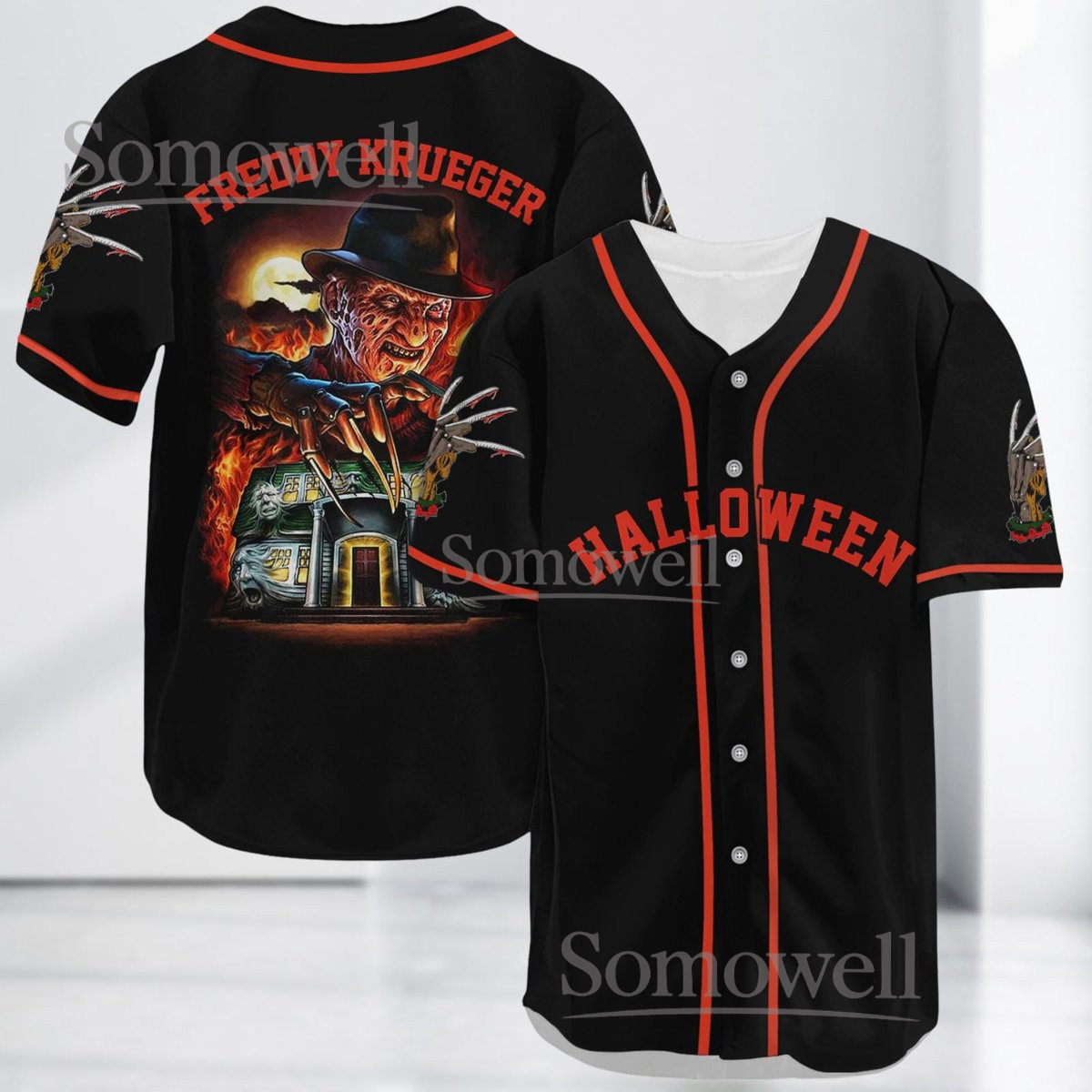 Halloween Freddy Krueger Baseball Jersey Shirt Nightmare On Elm Street Gift