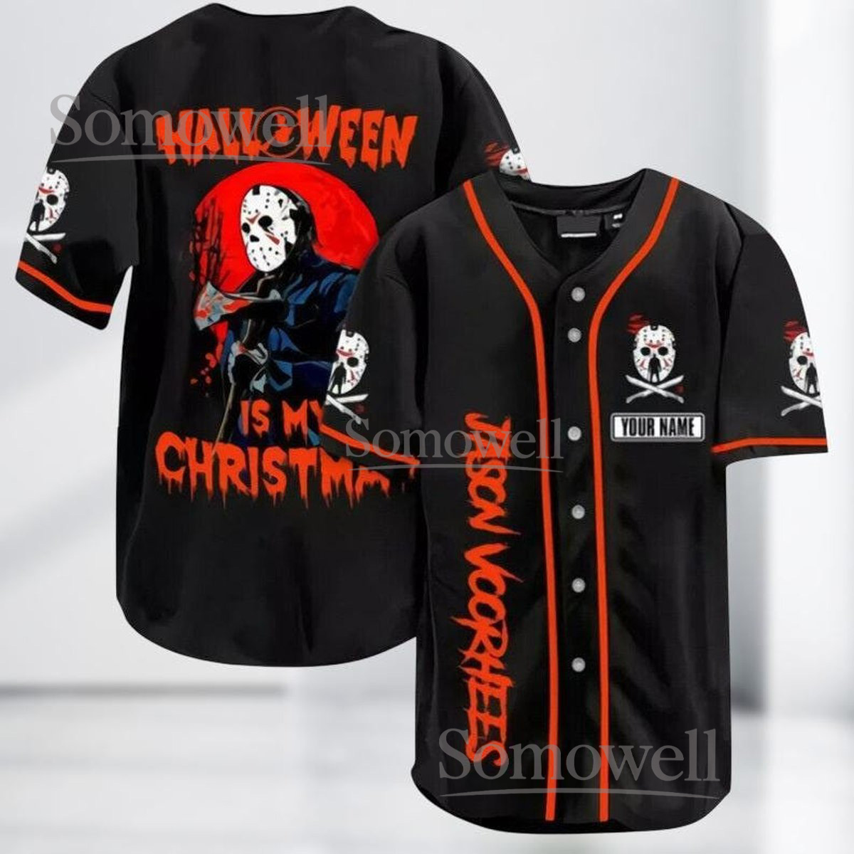 Jason Voorhees Baseball Jersey Shirt Halloween Is My Christmas Horror Gift