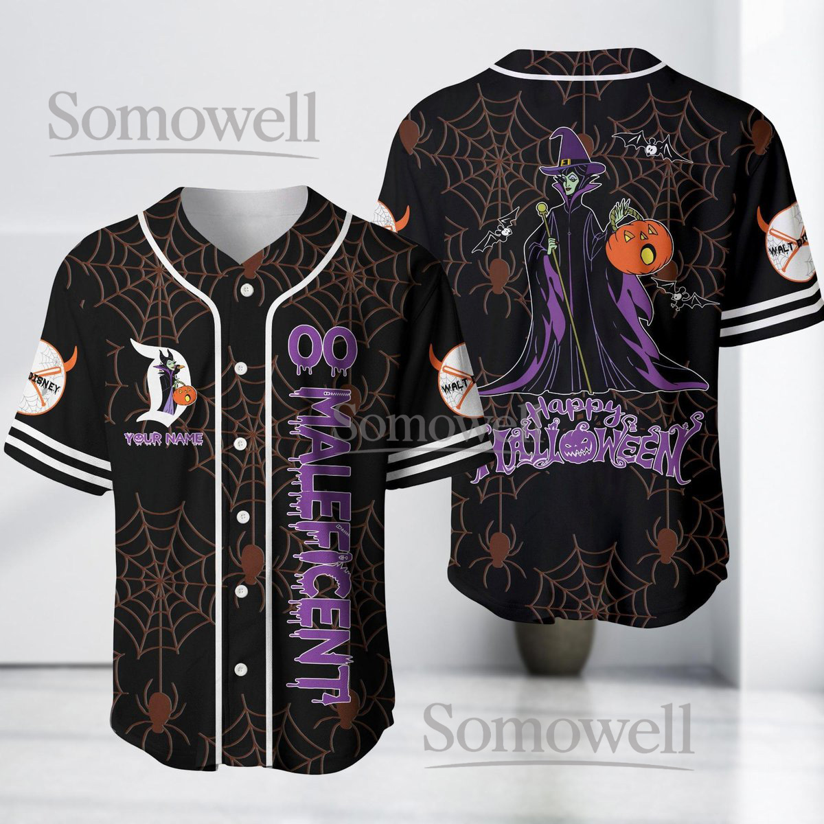 Halloween Maleficent Baseball Jersey Shirt Disney Villain Custom Dark Queen Gift