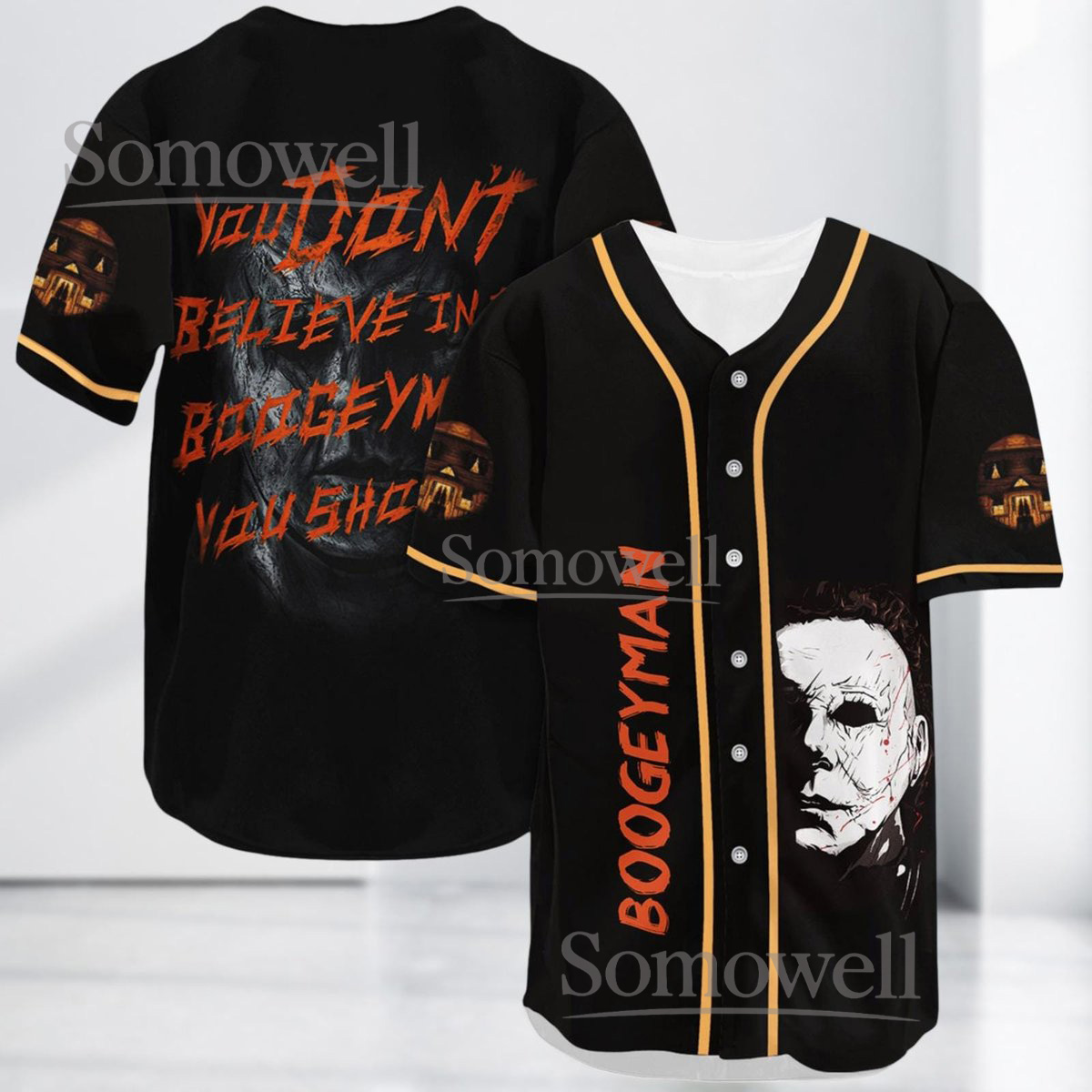 Halloween Michael Myers Baseball Jersey Shirt Personalized Horror Movie Gift