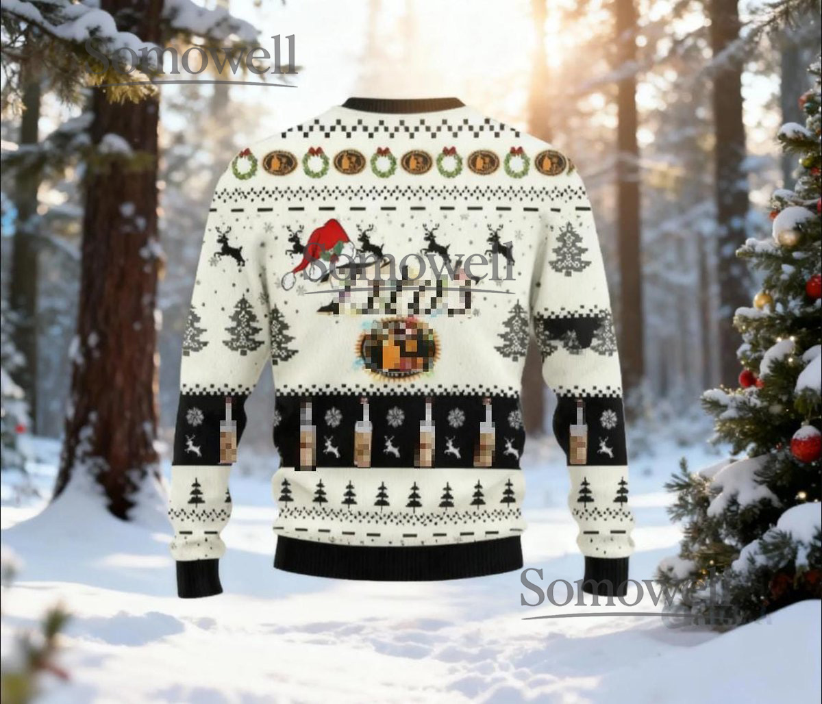 Tito’s Handmade Vodka White Black Ugly Christmas Sweater Liquor Lovers Holiday Knit Jumper