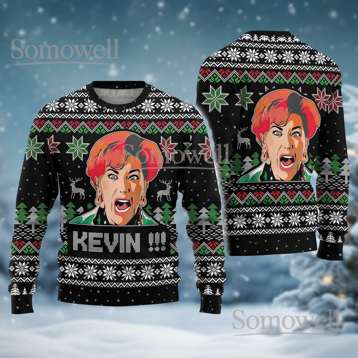 Kevin!!! Funny Home Alone Christmas Ugly Sweater Meme Holiday Gift for Fans
