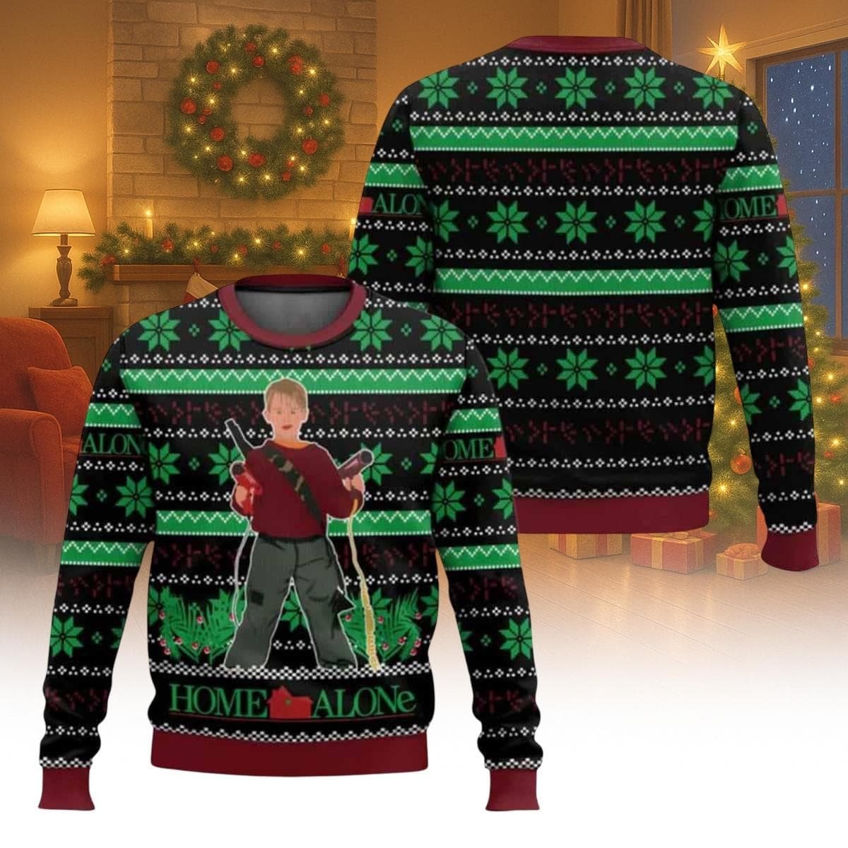 Home Alone Kevin McCallister Ugly Christmas Sweater Funny Classic Movie Jumper
