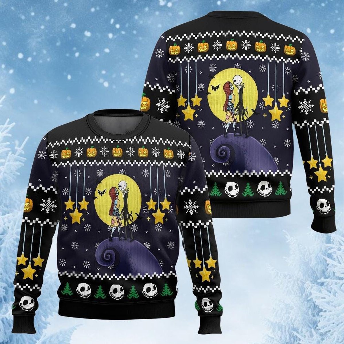 Jack And Sally Nightmare Before Christmas Holiday Sweater