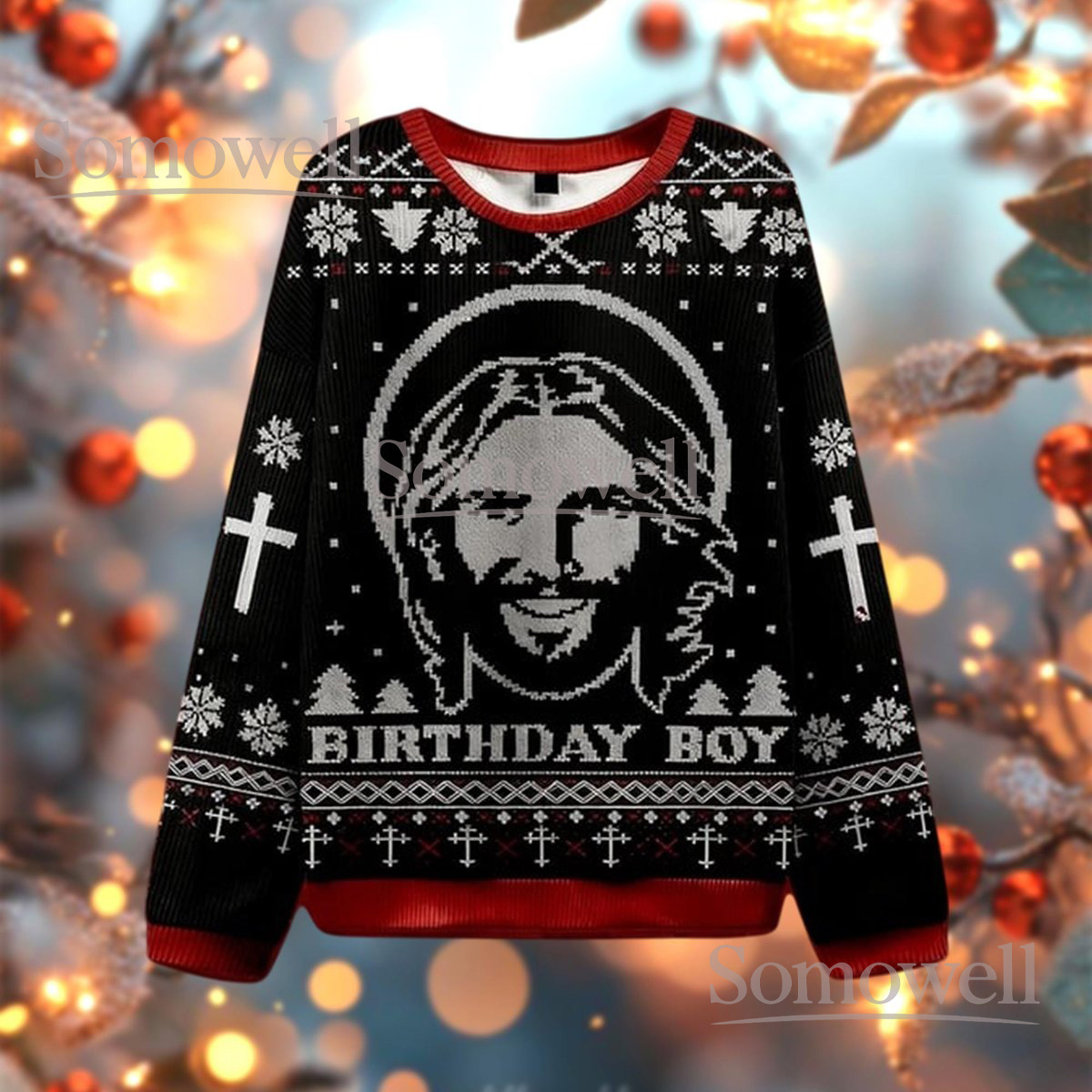 Jesus Birthday Boy Ugly Christmas Sweater Funny Religious Holiday Gift