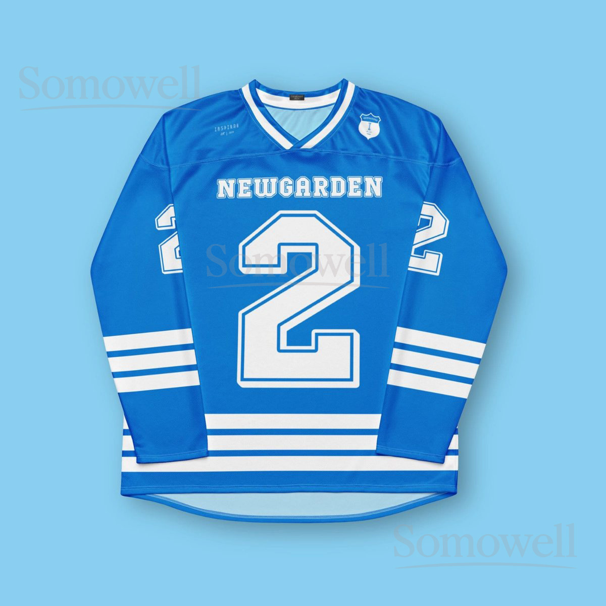 Custom Josef Newgarden IndyCar Hockey Jersey Shirt for Racing Fans Blue and White Team Penske Motorsport Outfit