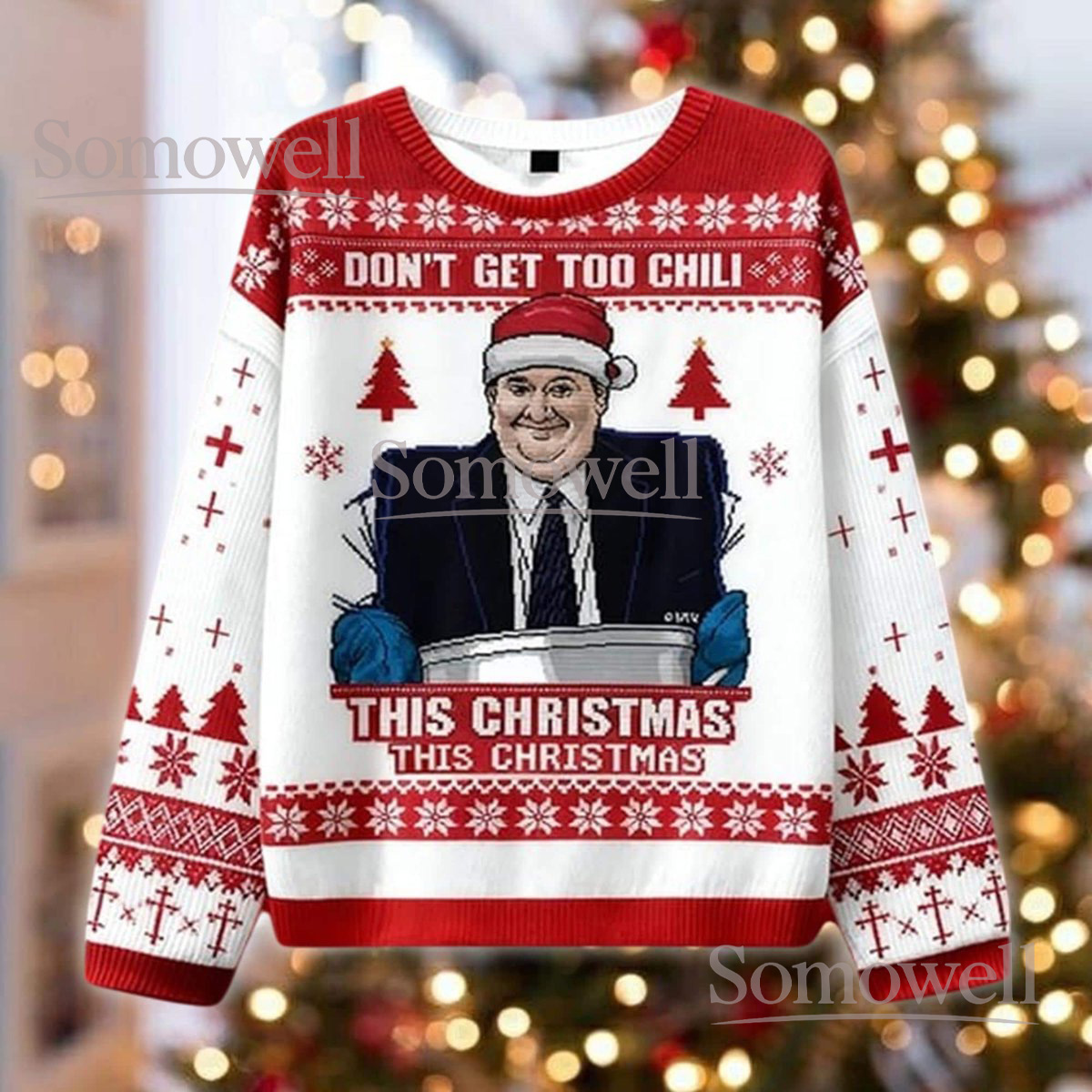Kevin’s Chili Ugly Christmas Sweater Funny The Office TV Show Holiday Gift