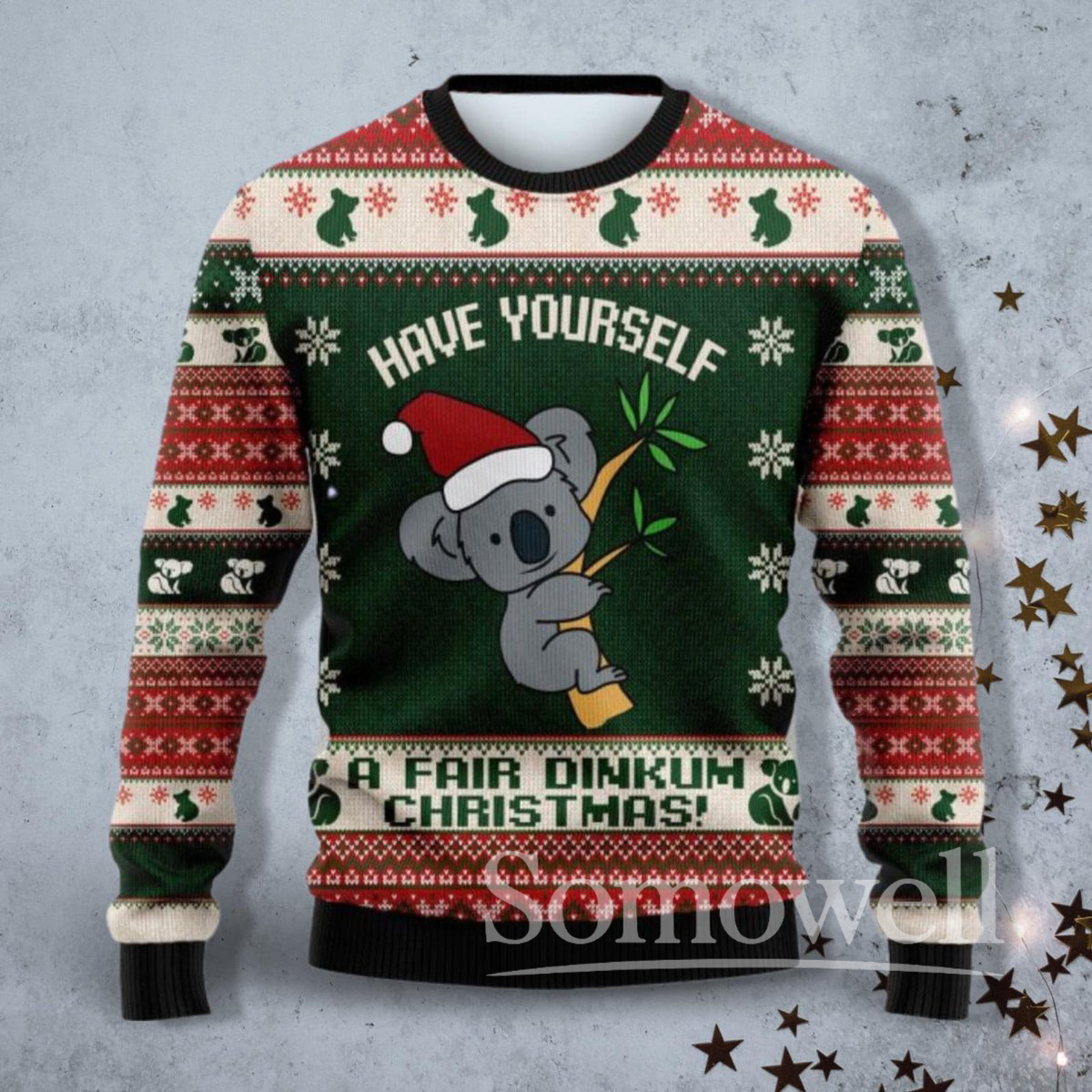 Koala Christmas Ugly Sweater Have Yourself a Fair Dinkum Holiday Knit Pullover Gift