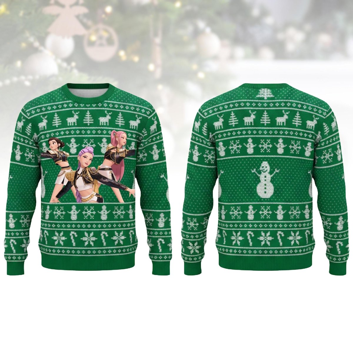 Kpop Girl Group Inspired Ugly Christmas Sweater Funny Music Fan Gift Holiday Knit Pullover