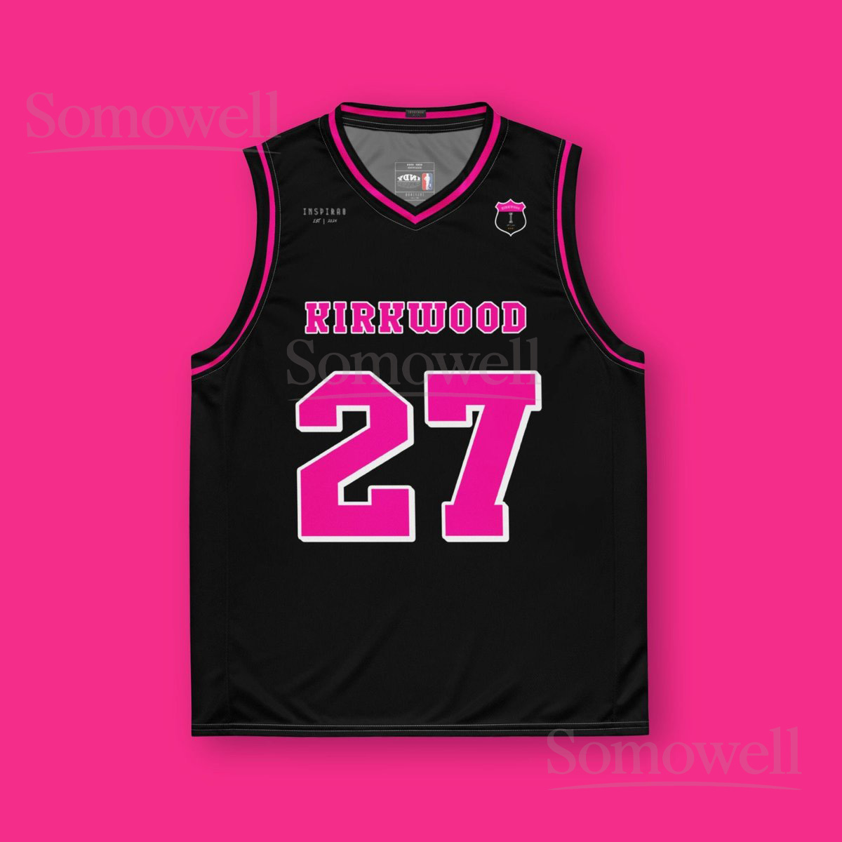Custom Kyle Kirkwood IndyCar Basketball Jersey Shirt for Racing Fans Black and Pink Motorsport Team Apparel