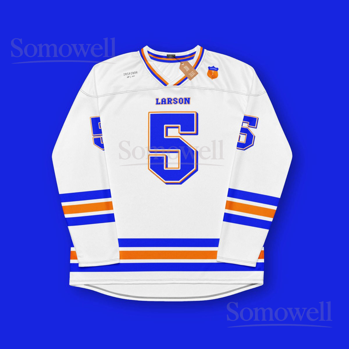 Custom Kyle Larson Nascar Hockey Jersey Shirt for Men and Women Unisex Blue Racing Sweater Perfect for Motorsports Lovers