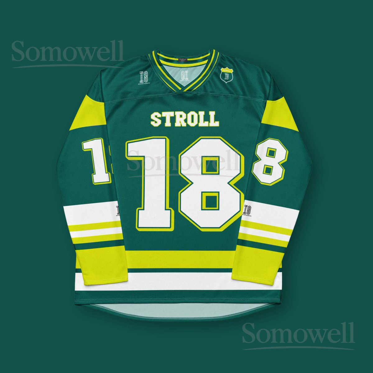 Custom Lance Stroll Aston Martin F1 Hockey Jersey Shirt for Formula 1 Fans Green and Yellow Racing Team Outfit