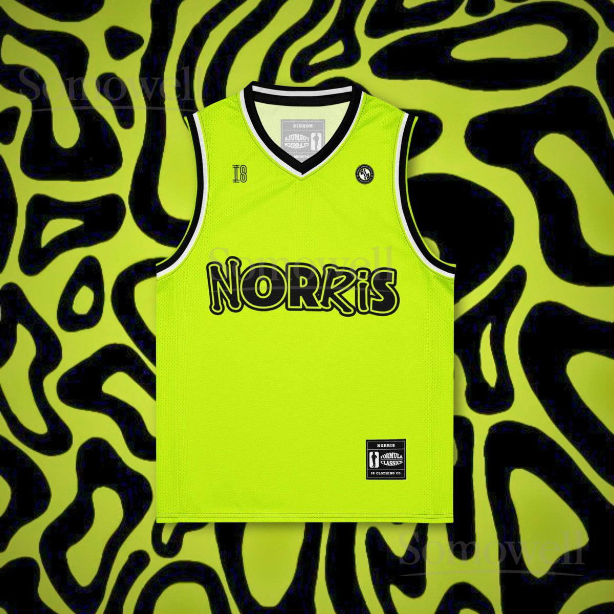 Custom Lando Norris McLaren F1 Basketball Jersey Shirt for Racing Fans Neon Yellow LN4 Formula 1 Team Apparel