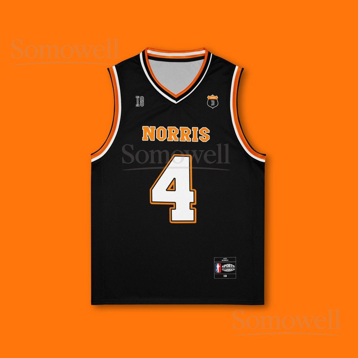 Custom Lando Norris McLaren F1 Basketball Jersey Shirt for Formula 1 Fans Black and Orange Racing Team Apparel