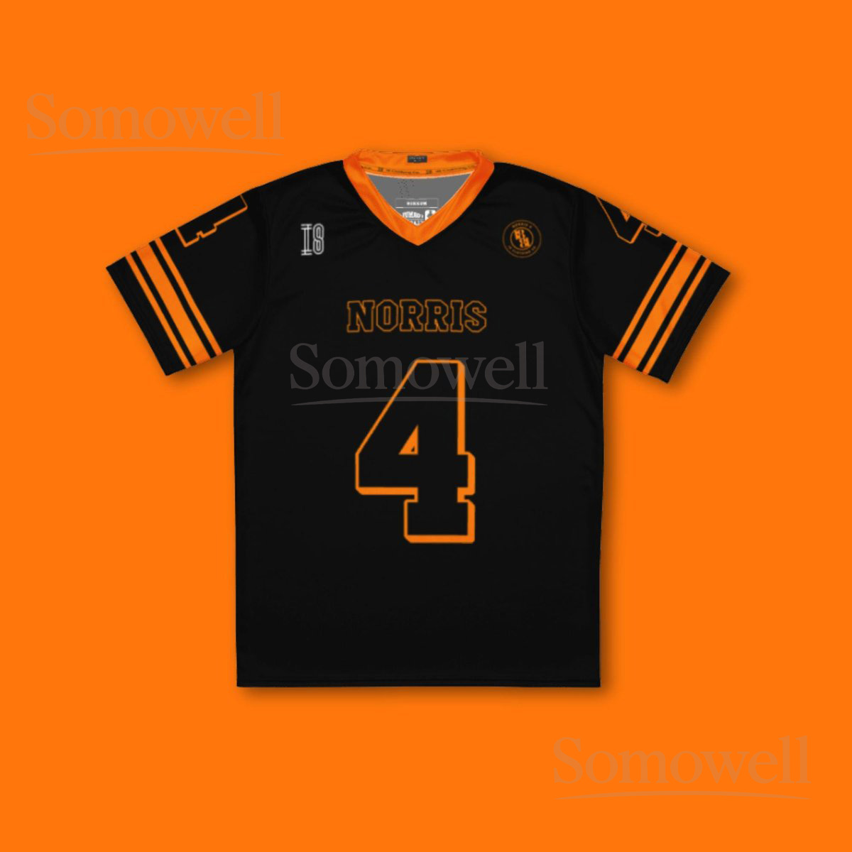 Custom Lando Norris McLaren F1 Football Jersey Shirt for Racing Fans Black and Orange Formula 1 Team Apparel