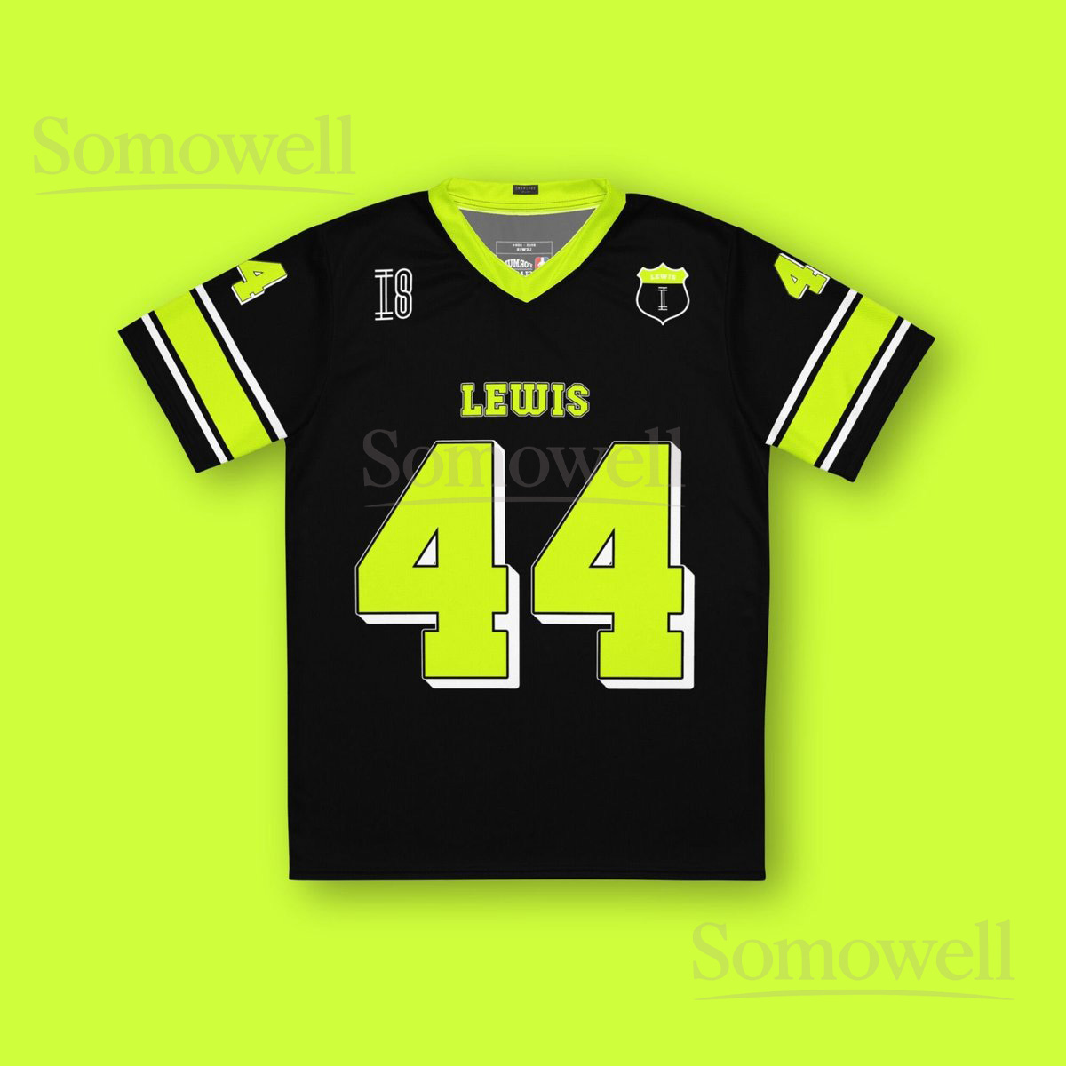 Custom Lewis Hamilton Mercedes F1 Football Jersey Shirt for Formula 1 Fans Black and Yellow Number 44 Unisex Team Apparel