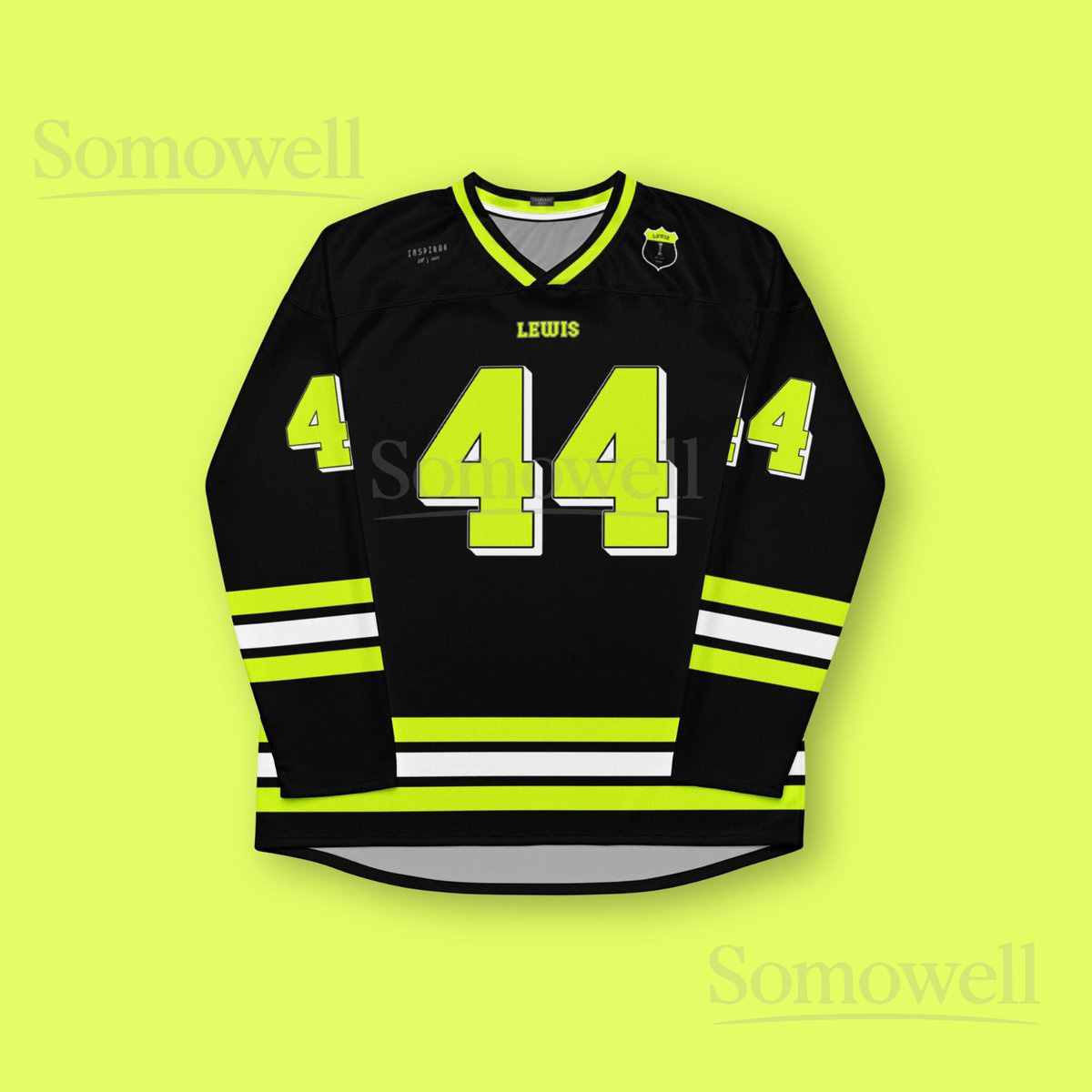 Custom Lewis Hamilton Mercedes F1 Hockey Jersey Shirt for Fans Black and Neon Green Unisex Racing Outfit