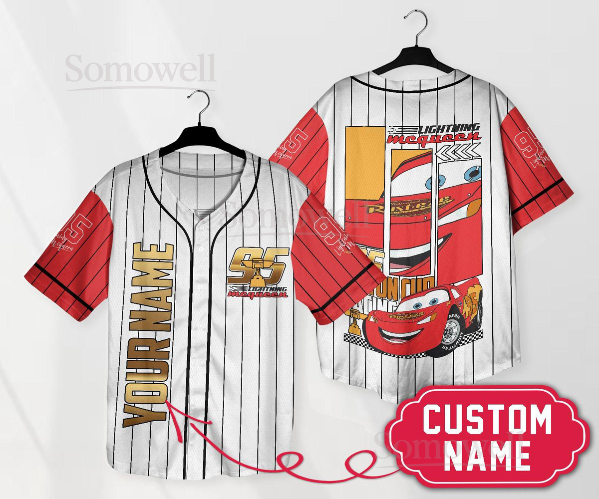 Lightning Mcqueen Baseball Jersey Sirt Cars Jersey Pixar Cars Cartoon Shirt Mcqueen Shirt Gifts