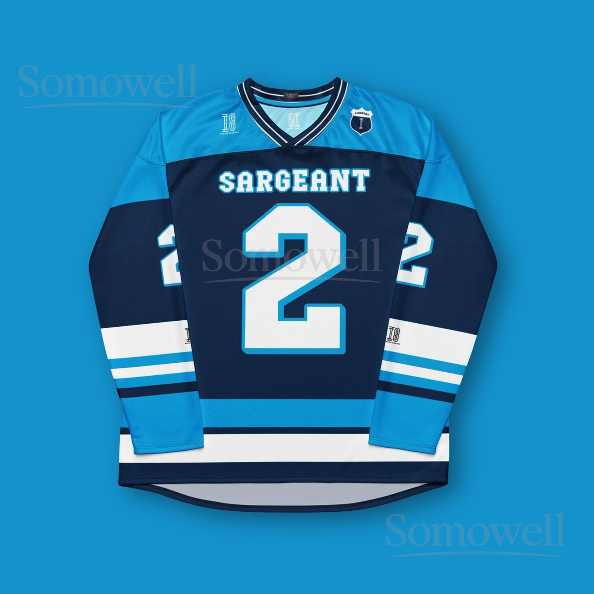 Custom Logan Sargeant Racing Hockey Jersey Shirt for Men and Women Unisex Blue and White Motorsport Sweatshirt Style