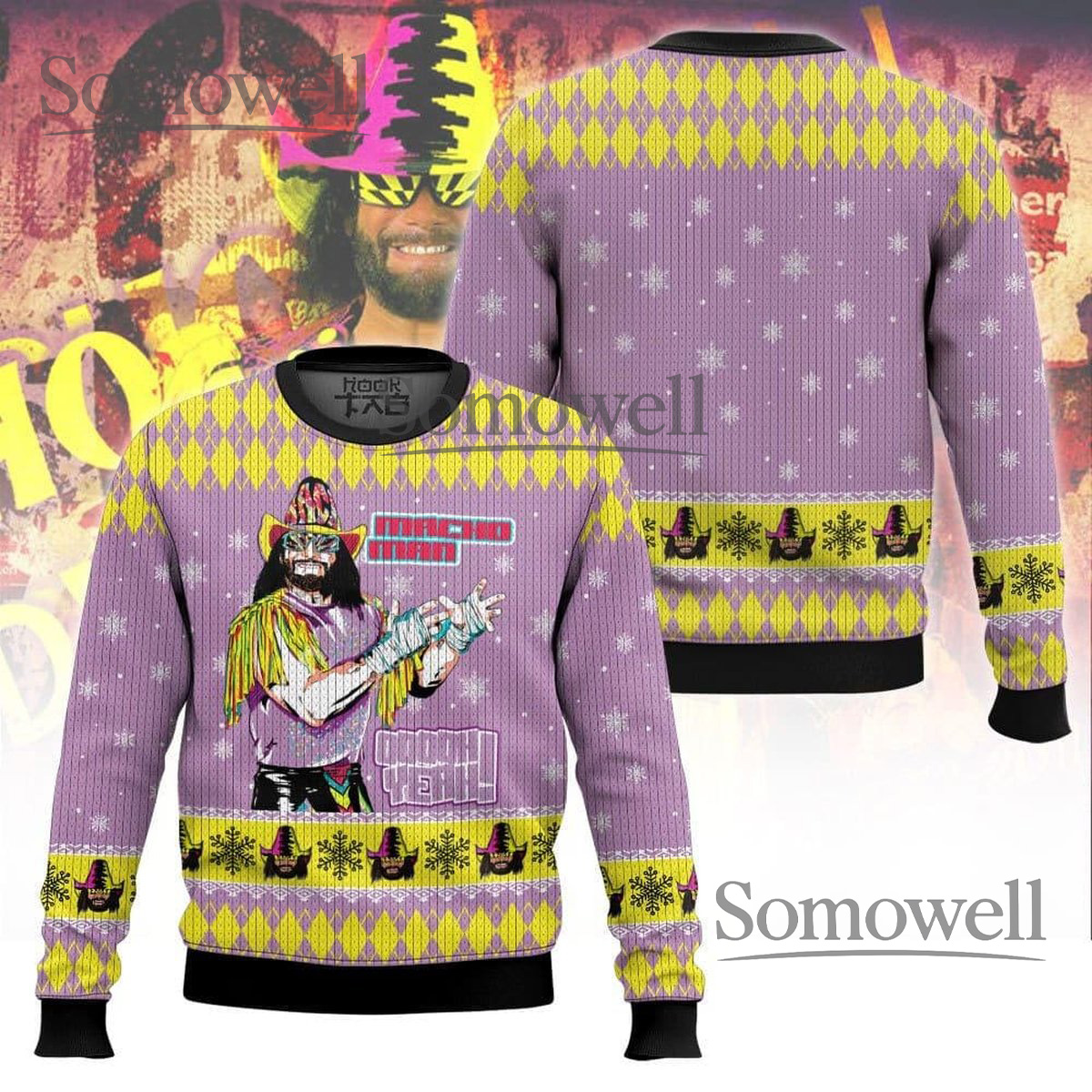 Macho Man Randy Savage Ugly Christmas Sweater Retro Wrestling Holiday Jumper