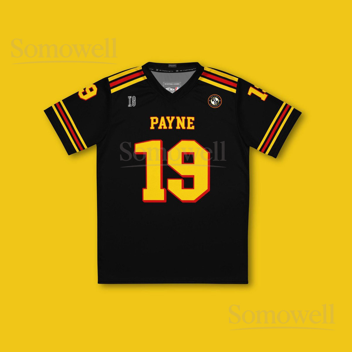 Custom Matt Payne Supercars Football Jersey Shirt for Racing Fans Black and Yellow Motorsport Outfit with Number 19 Design