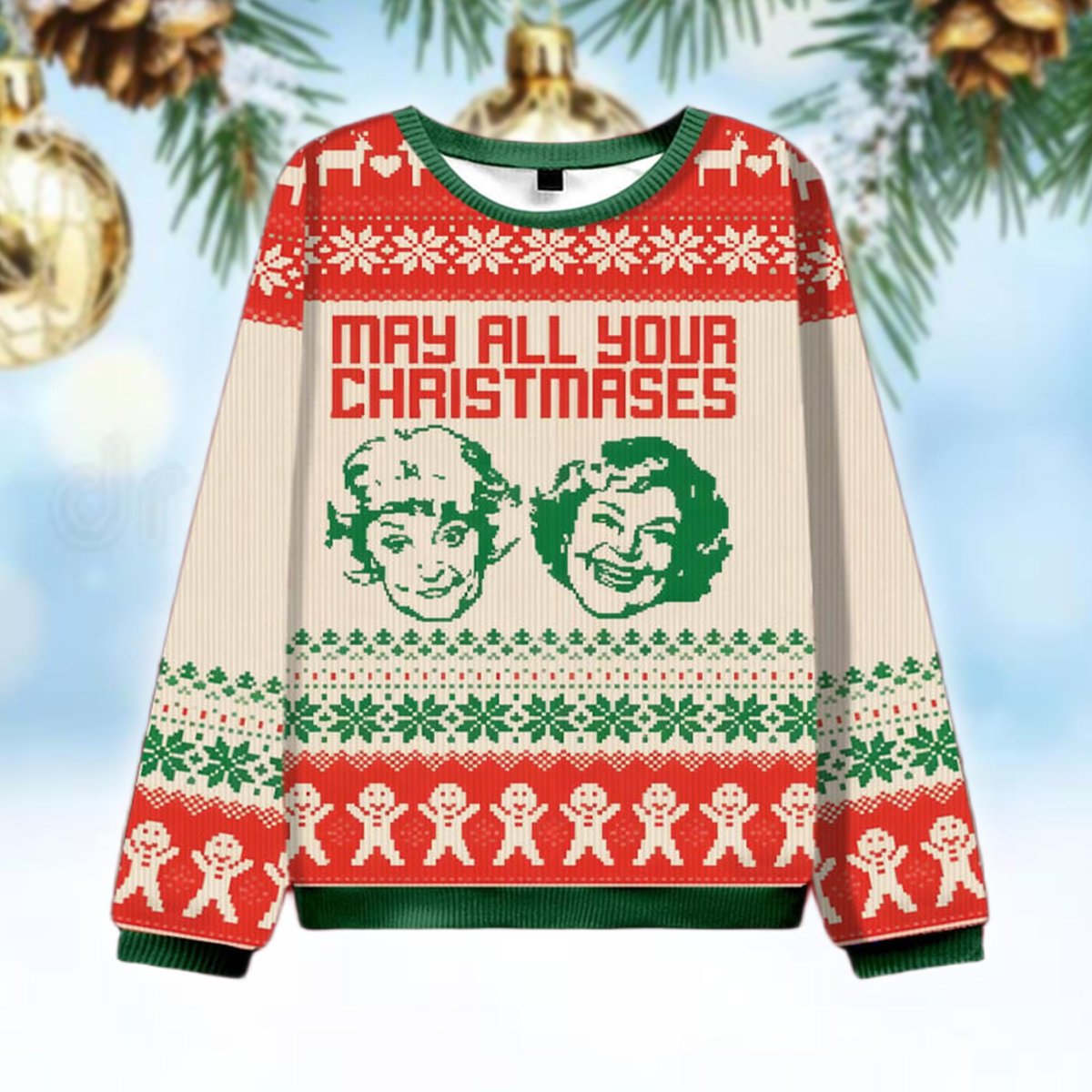 May All Your Christmases Golden TV Show Fan Ugly Sweater Retro Comedy Gift
