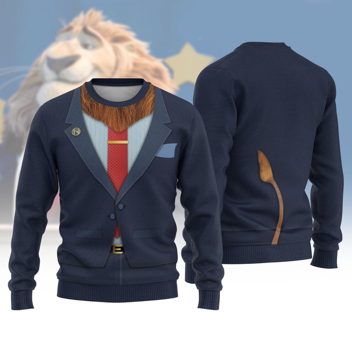 Zootopia Mayor Lionheart Ugly Christmas Sweater Costume Style Knit