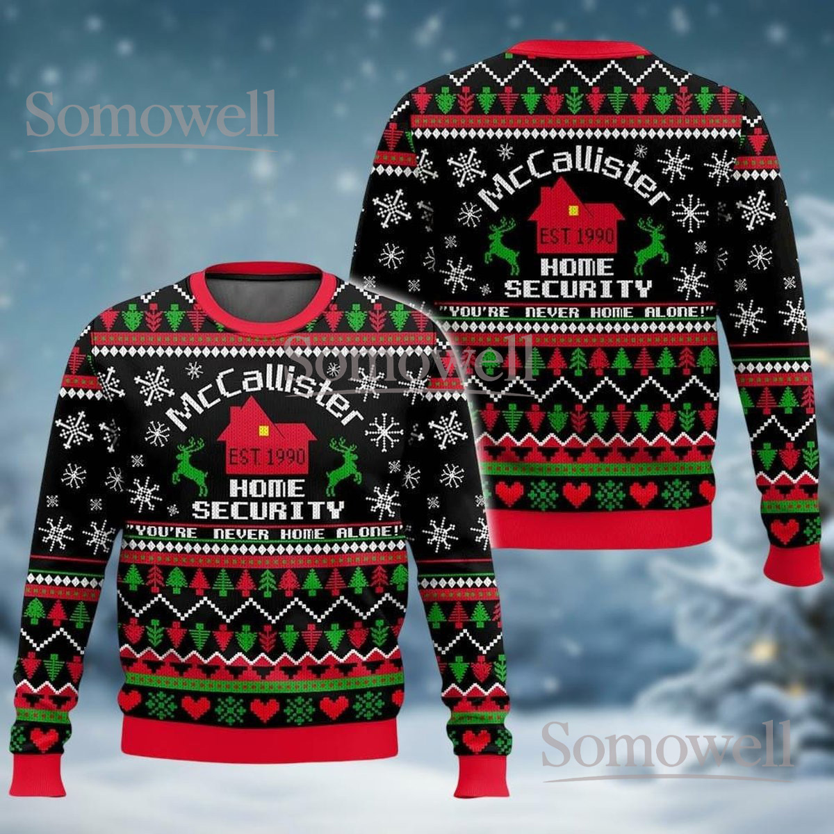 McCallister Home Security Ugly Christmas Sweater Funny Home Alone Movie Holiday Gift