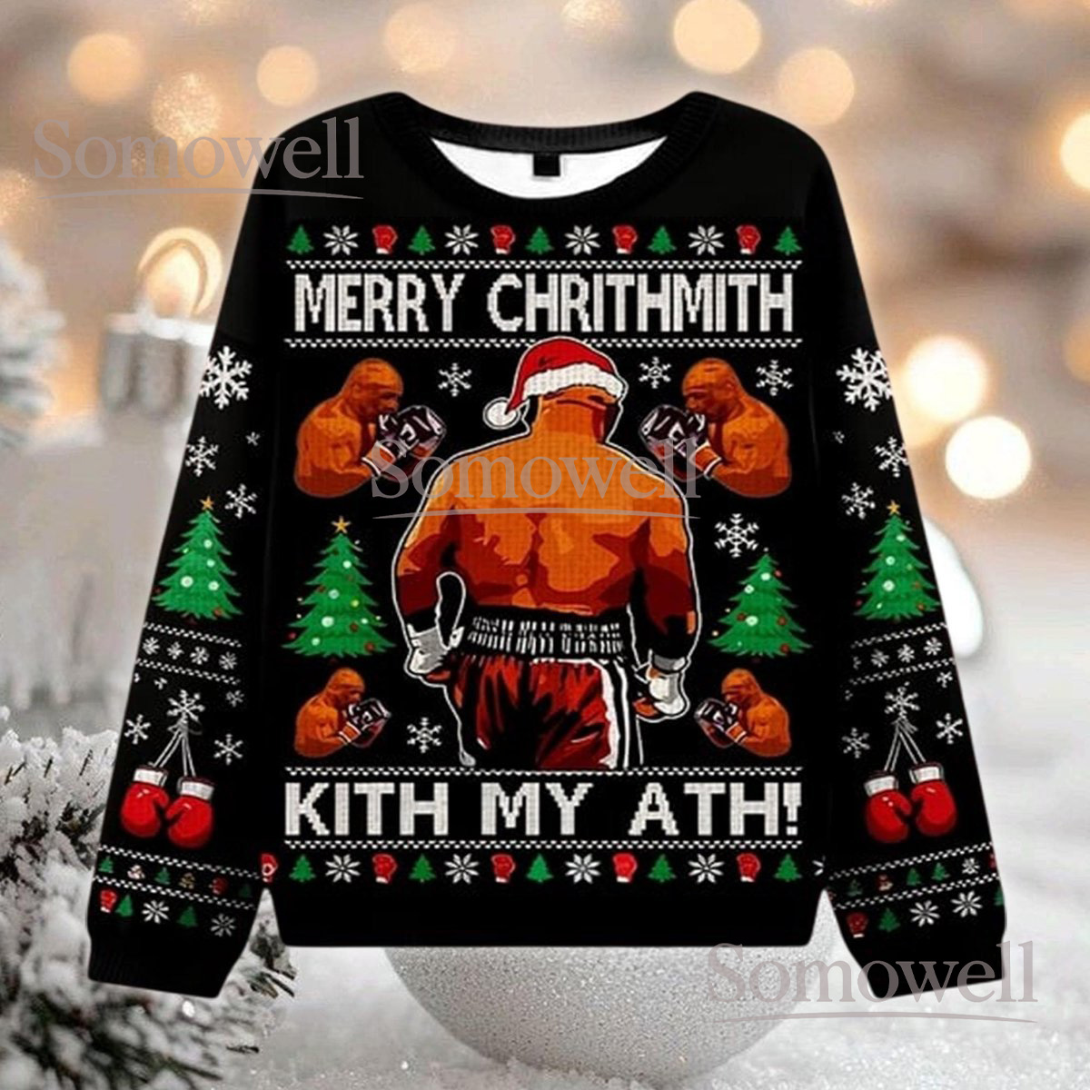 Merry Chrithmith Ugly Christmas Sweater Funny Boxing Parody Holiday Gift