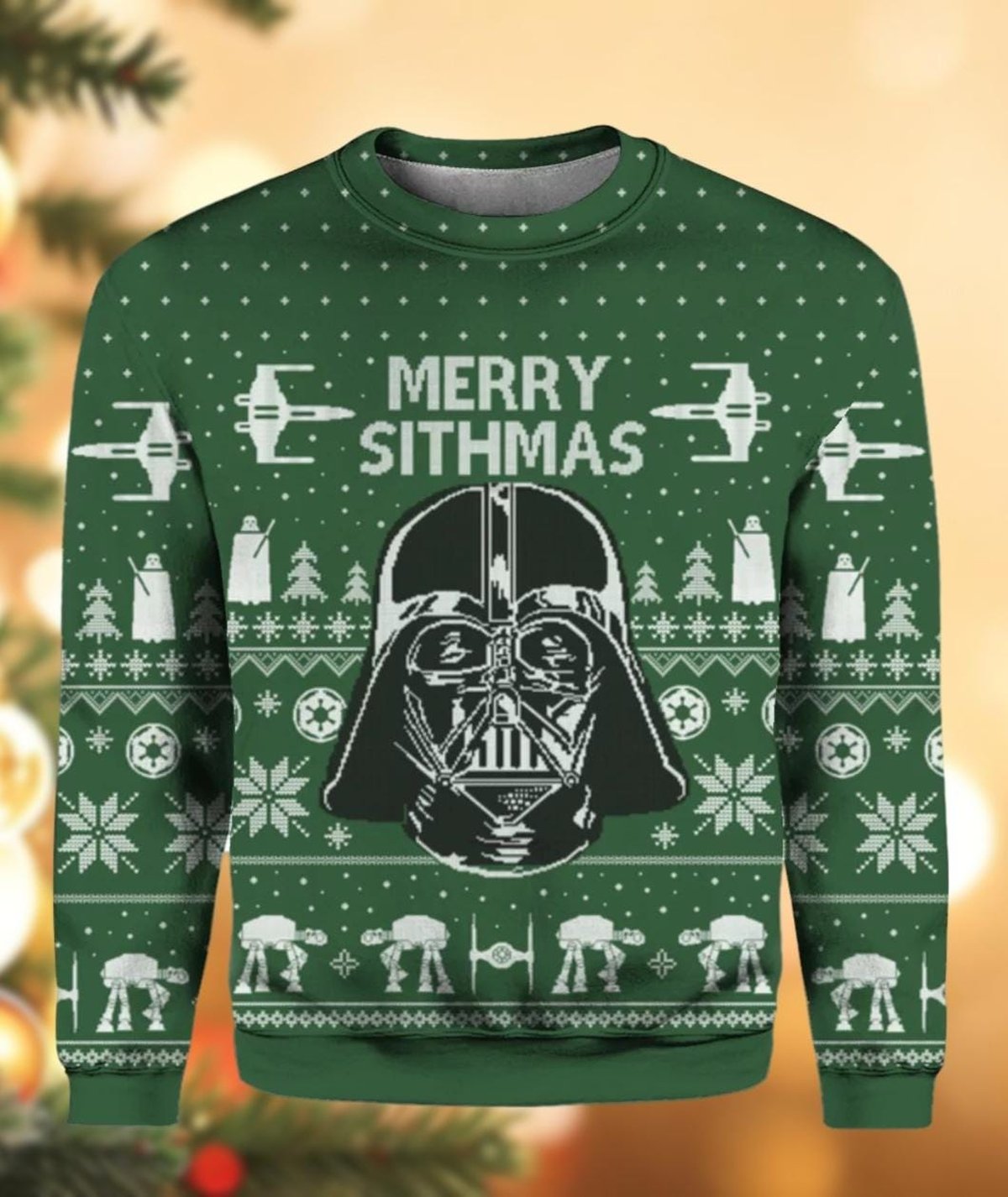 Darth Vader Merry Sithmas Christmas Green Ugly Sweater Star Wars Icons Holiday Knit Jumper