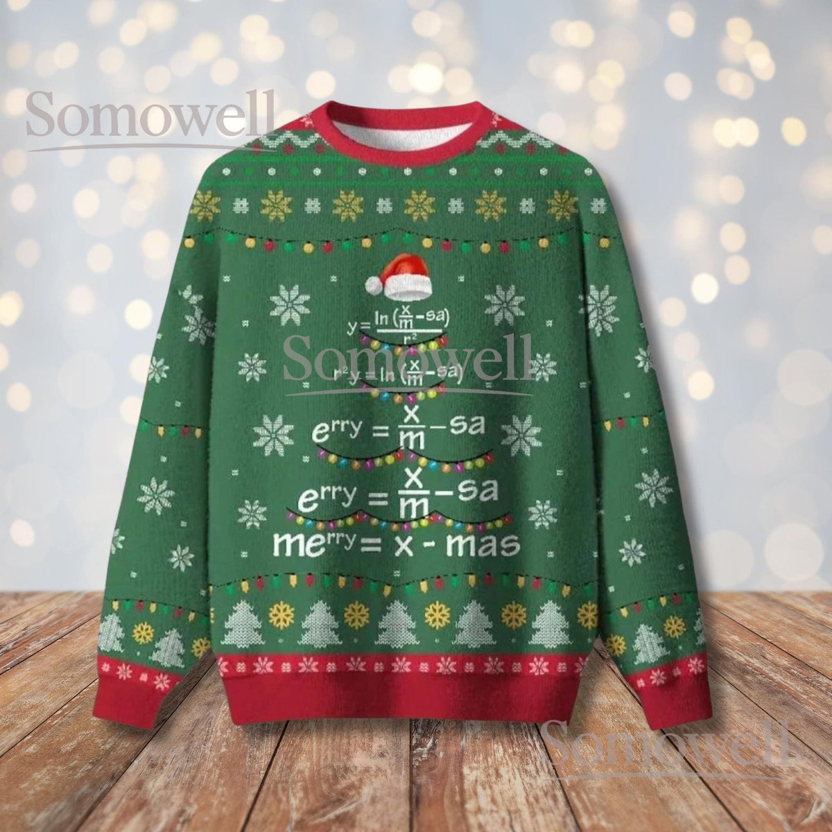 Merry X-Mas Math Equations Ugly Christmas Sweater Holiday Knit Jumper